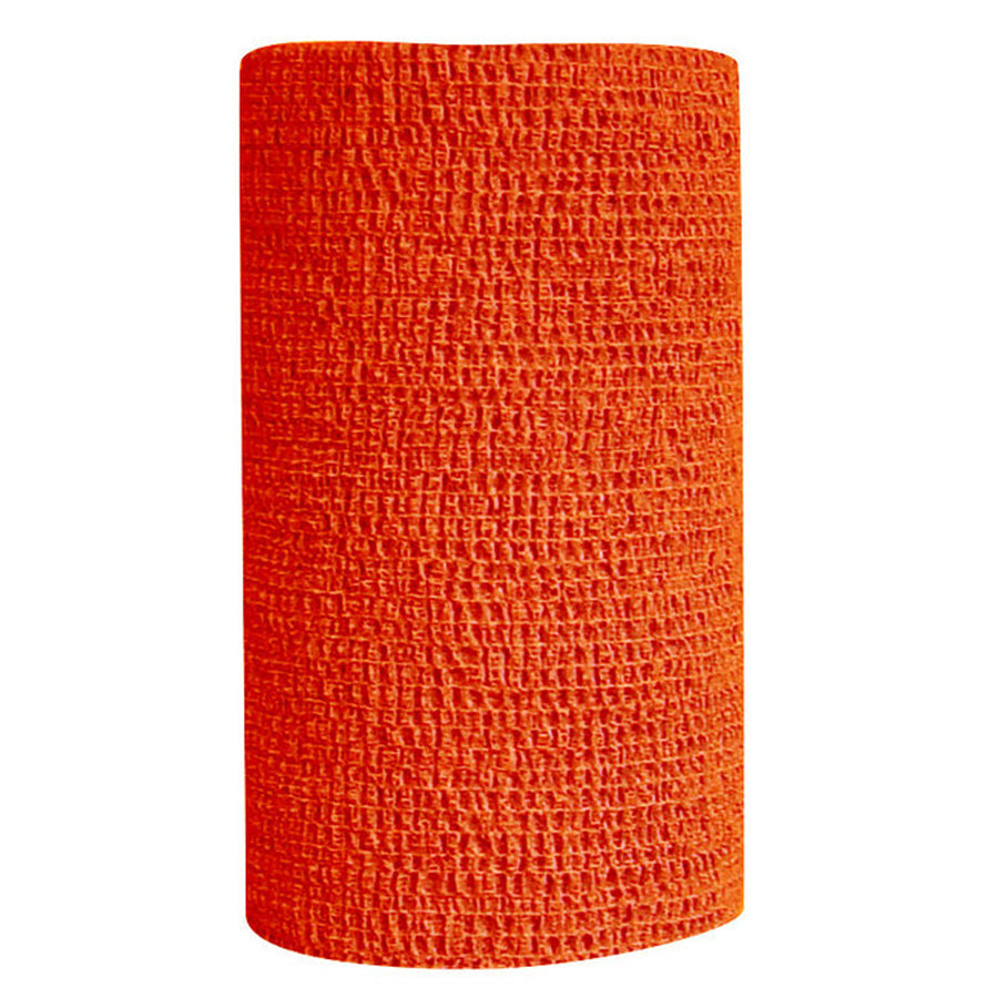 4 In X 5 Yards CoFlex Vet Cohesive Injury Self Adhesive Tape Bandage Wrap For Dogs, Horses, Pets Orange - Uhorse