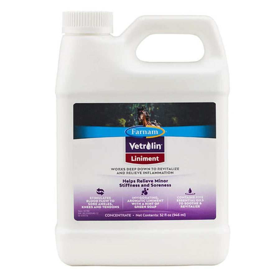 32 Oz Farnam Vetrolin Liniment Horse Smelling Clean Fresh Pampered - Uhorse