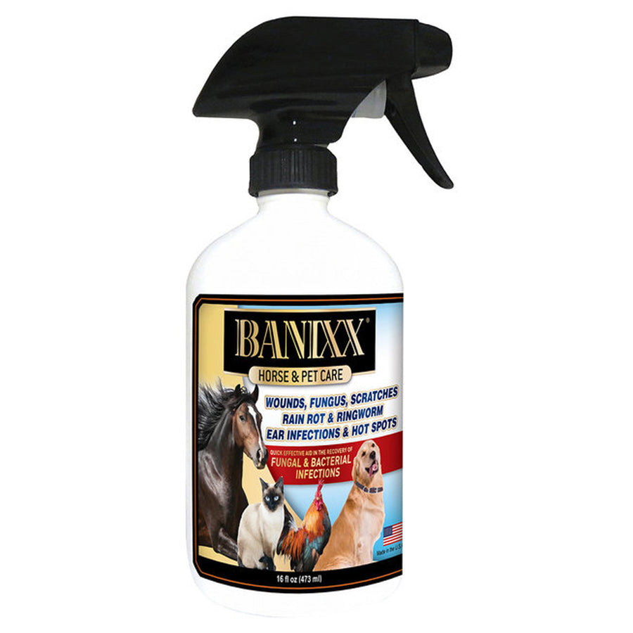 Banixx Horse Infection Wound and Hoof Care Multi Use Spray 16 Oz - Uhorse