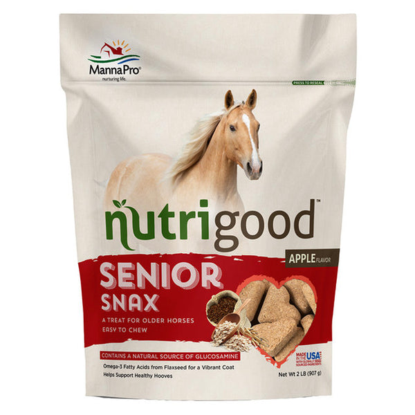 Manna Pro Older Horses Tack Senior Snax Apple Falvor Cookies 2Lbs - Uhorse