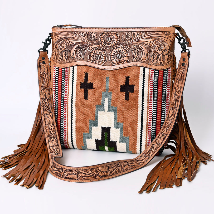American Darling Signature Crossbody Hand Tooled Saddle Blanket Genuine Leather Women Bag Western Handbag Purse - Uhorse