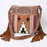 American Darling ADBGZ672 Signature Crossbody Hand Tooled Saddle Blanket Genuine Leather Women Bag Western Handbag Purse