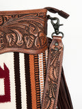 American Darling ADBGZ675 Signature Crossbody Hand Tooled Saddle Blanket Genuine Leather Women Bag Western Handbag Purse