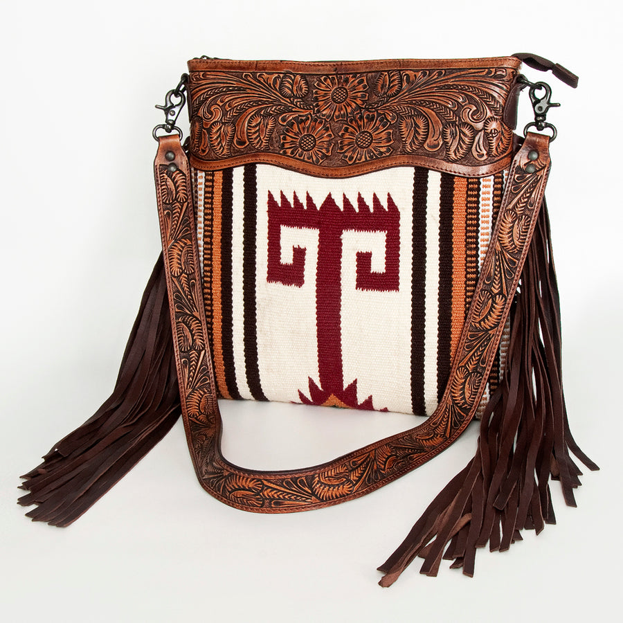 American Darling Signature Crossbody Hand Tooled Saddle Blanket Genuine Leather Women Bag Western Handbag Purse - Uhorse