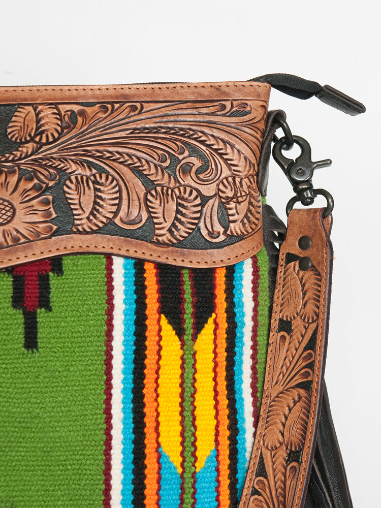 American Darling Signature Crossbody Hand Tooled Saddle Blanket Genuine Leather Women Bag Western Handbag Purse