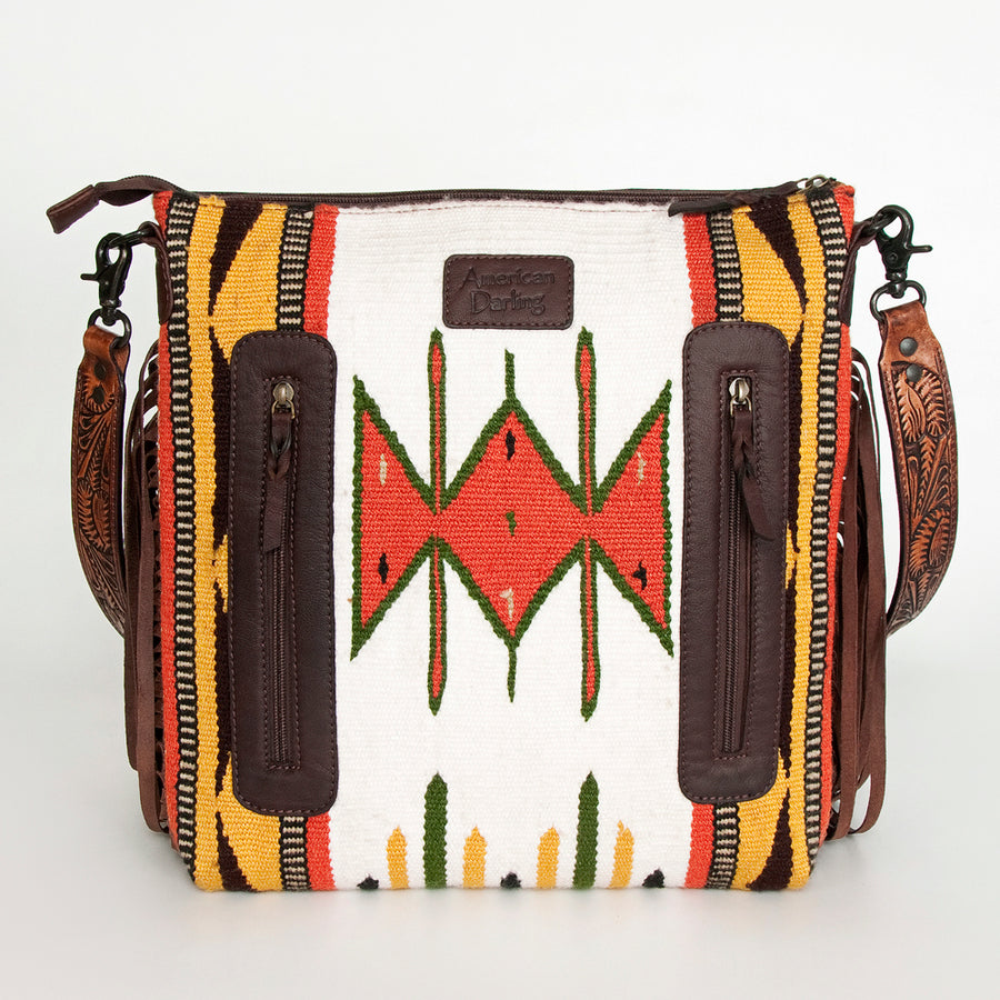 American Darling Signature Crossbody Hand Tooled Saddle Blanket Genuine Leather Women Bag Western Handbag Purse