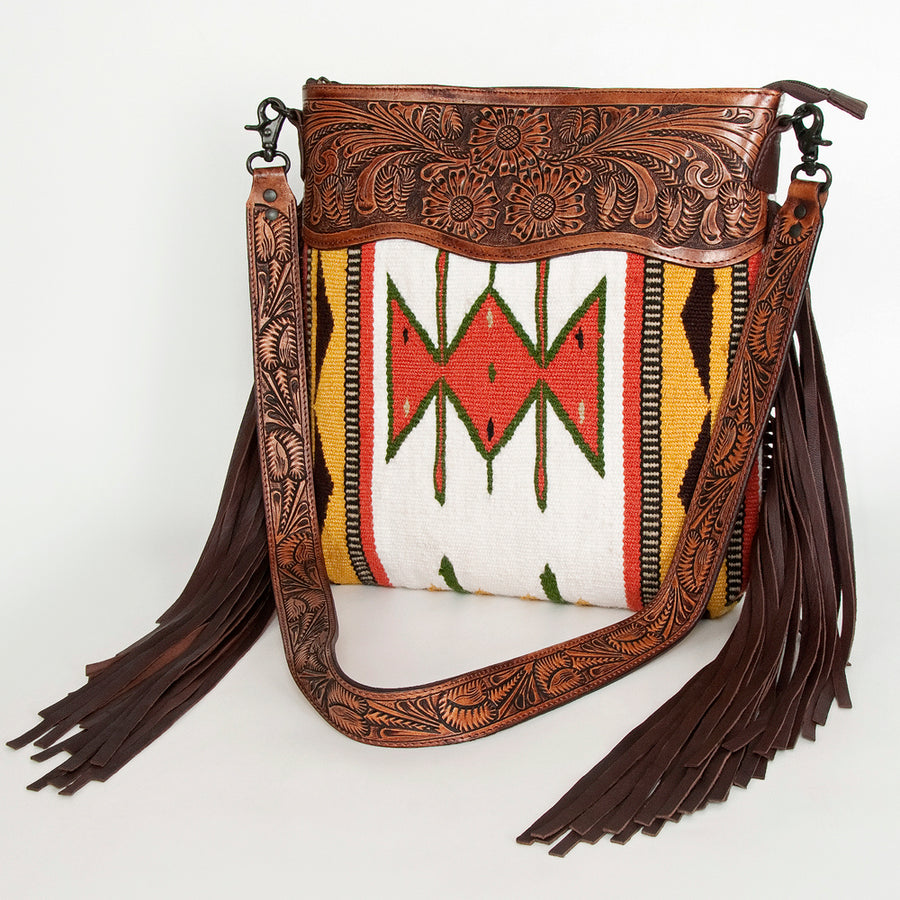 American Darling Signature Crossbody Hand Tooled Saddle Blanket Genuine Leather Women Bag Western Handbag Purse - Uhorse