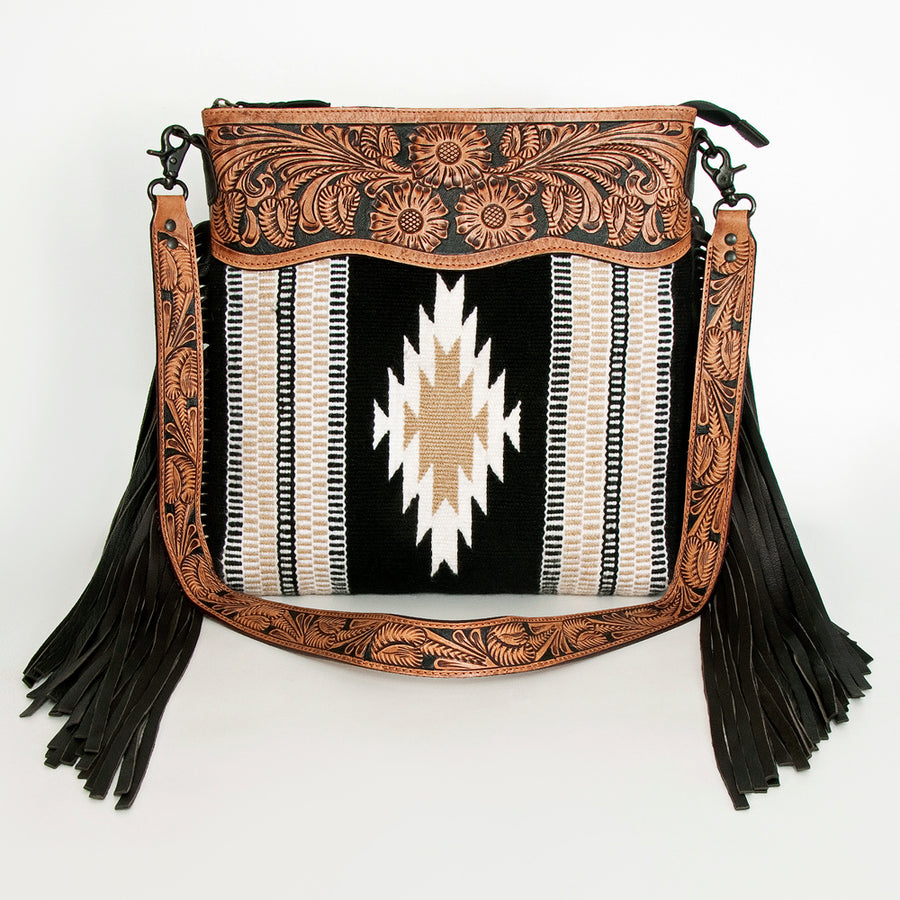 American Darling Signature Crossbody Hand Tooled Saddle Blanket Genuine Leather Western Women Bag Handbag Purse | for Cute