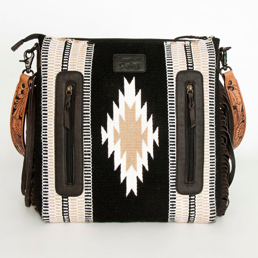 American Darling Signature Crossbody Hand Tooled Saddle Blanket Genuine Leather Western Women Bag Handbag Purse | for Cute
