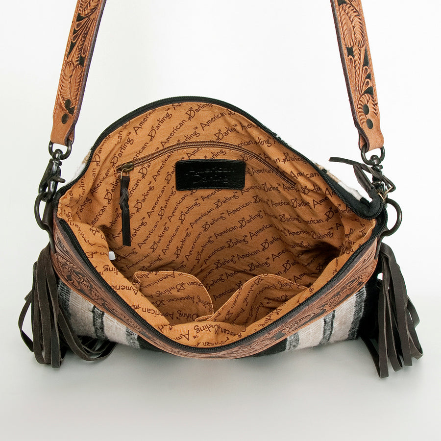 American Darling Signature Crossbody Hand Tooled Saddle Blanket Genuine Leather Western Women Bag Handbag Purse | for Cute