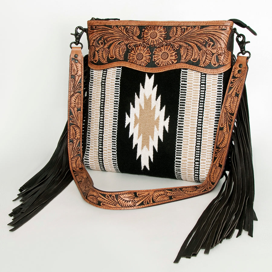 American Darling ADBGZ679 Signature Crossbody Hand Tooled Saddle by Hilason – Cowboy and equestrian accessories