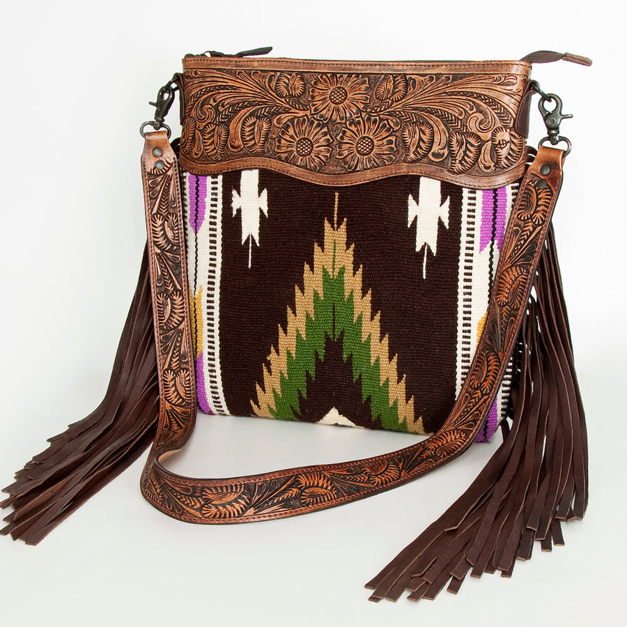 ADBGZ681 American Darling Hand Tooled Saddle Blanket Genuine Leather by Hilason – Cowboy and equestrian accessories