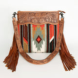 American Darling ADBGZ683 Signature Crossbody Hand Tooled Saddle Blanket Genuine Leather Women Bag Western Handbag Purse