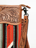 American Darling ADBGZ683 Signature Crossbody Hand Tooled Saddle Blanket Genuine Leather Women Bag Western Handbag Purse