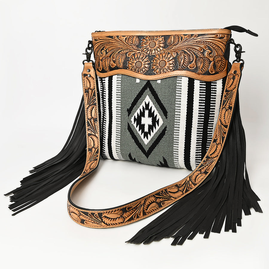 American Darling Signature Crossbody Hand Tooled Saddle Blanket Genuine Leather Women Bag Western Handbag Purse - Uhorse
