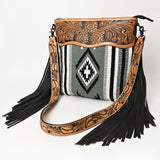 American Darling ADBGZ684 Signature Crossbody Hand Tooled Saddle Blanket Genuine Leather Women Bag Western Handbag Purse