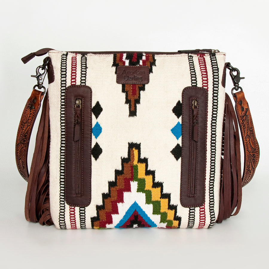 American Darling Signature Crossbody Hand Tooled Saddle Blanket Genuine Leather Women Bag Western Handbag Purse