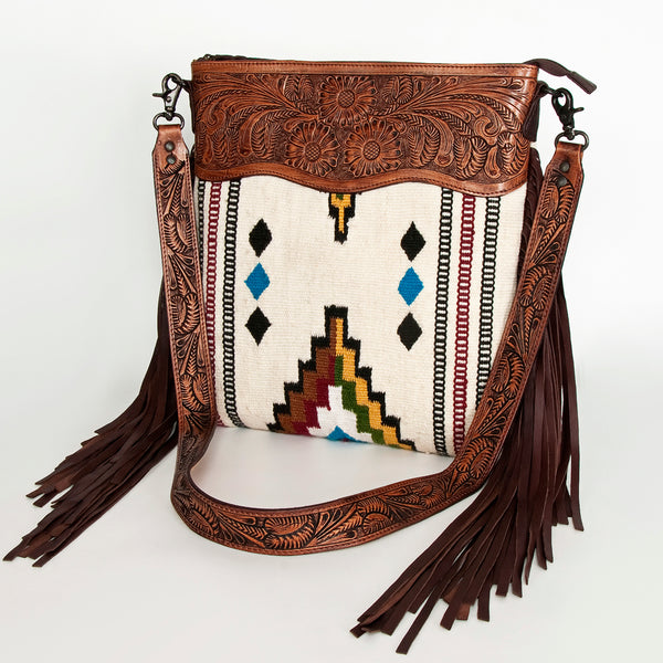 American Darling Signature Crossbody Hand Tooled Saddle Blanket Genuine Leather Women Bag Western Handbag Purse - Uhorse