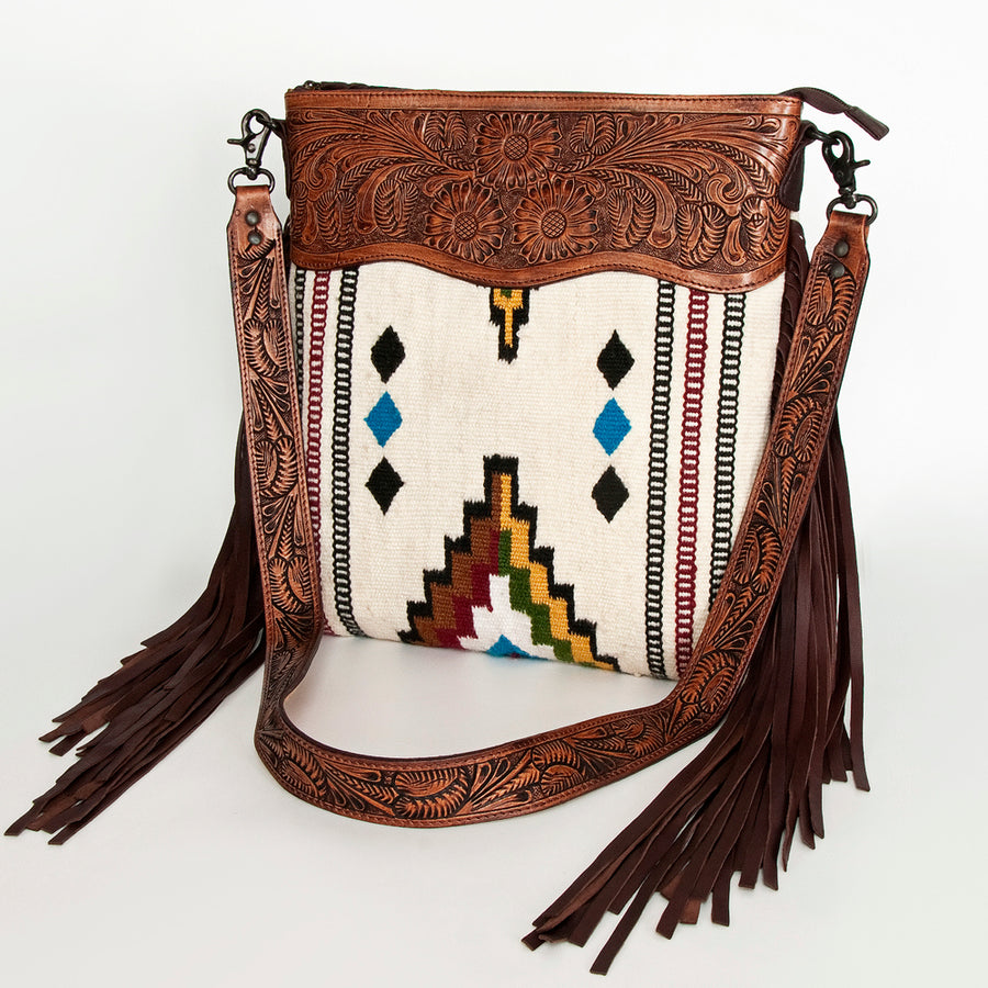 American Darling Signature Crossbody Hand Tooled Saddle Blanket Genuine Leather Women Bag Western Handbag Purse - Uhorse