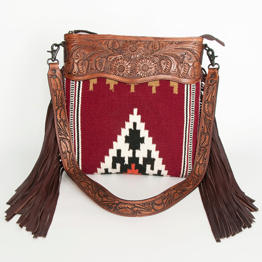 American Darling Signature Crossbody Hand Tooled Saddle Blanket Genuine Leather Western Women Bag Handbag Purse | for Cute