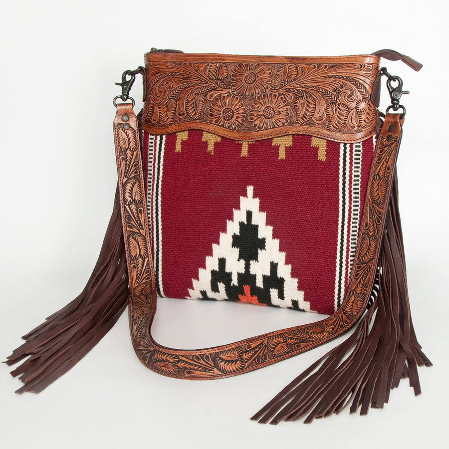 ADBGZ686 American Darling Hand Tooled Saddle Blanket Genuine Leather by Hilason – Cowboy and equestrian accessories