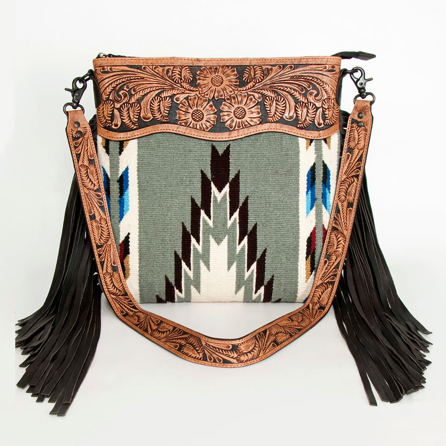 American Darling Signature Crossbody Hand Tooled Saddle Blanket Genuine Leather Women Bag Western Handbag Purse