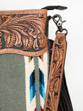 ADBGZ688 American Darling Hand Tooled Saddle Blanket Genuine Leather Women Bag Western Handbag Purse