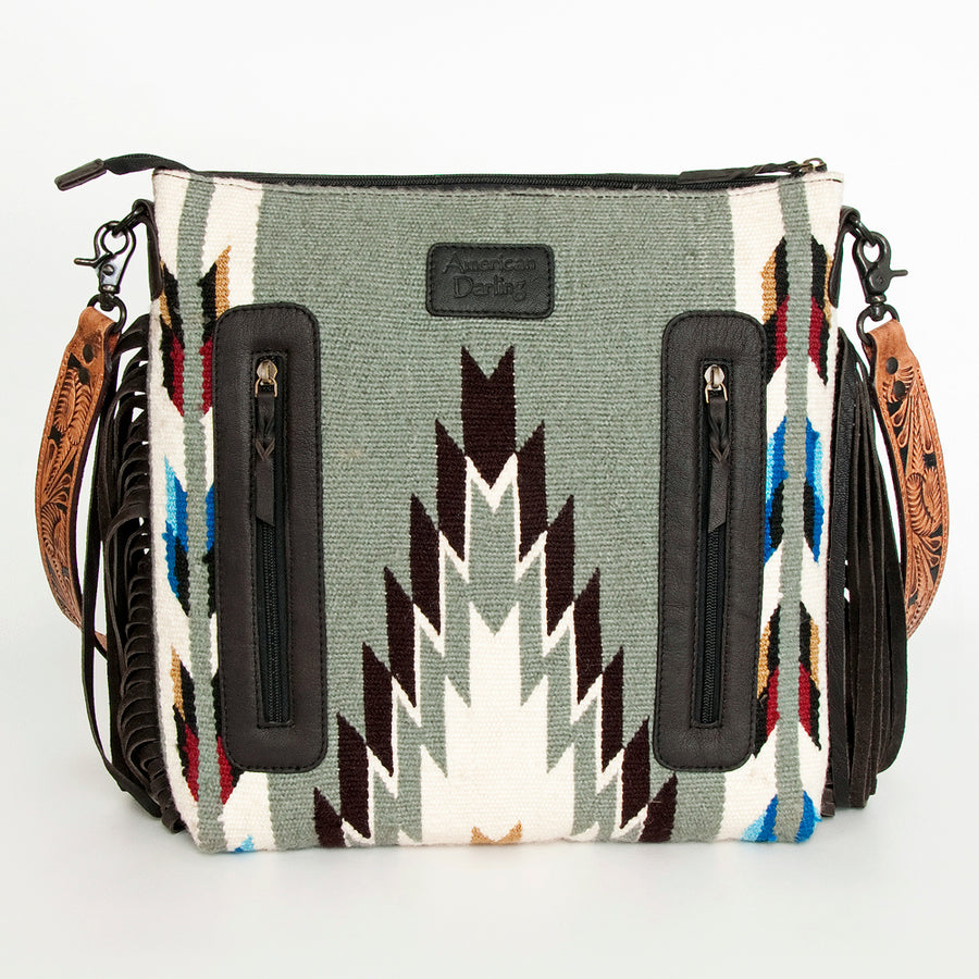 American Darling Signature Crossbody Hand Tooled Saddle Blanket Genuine Leather Women Bag Western Handbag Purse