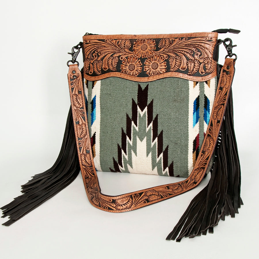 American Darling Signature Crossbody Hand Tooled Saddle Blanket by Hilason – Cowboy and equestrian accessories