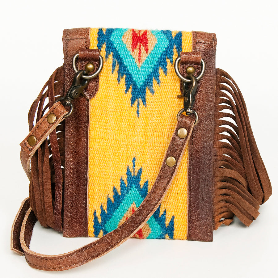 American Darling Cell phone holder, Hair-On Cowhide & Genuine Vegetable-Tanned Leather, Small Western Crossbody Purse