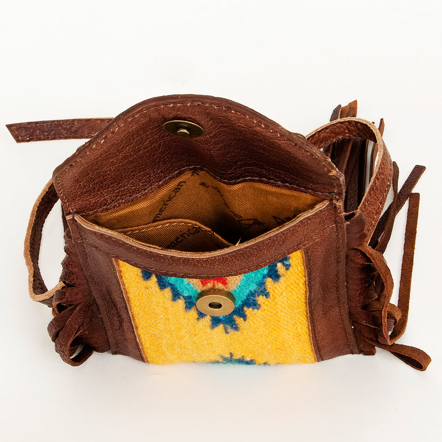 American Darling Cell phone holder, Hair-On Cowhide & Genuine Vegetable-Tanned Leather, Small Western Crossbody Purse