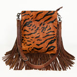 American Darling Messenger Hand Tooled Hair On Genuine Leather W.