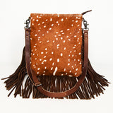 American Darling Messenger Hand Tooled Hair On Genuine Leather W.