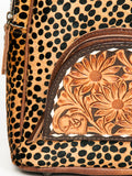 American Darling Hand Tooled Hair On Genuine Leather Women Bag Western Handbag Purse