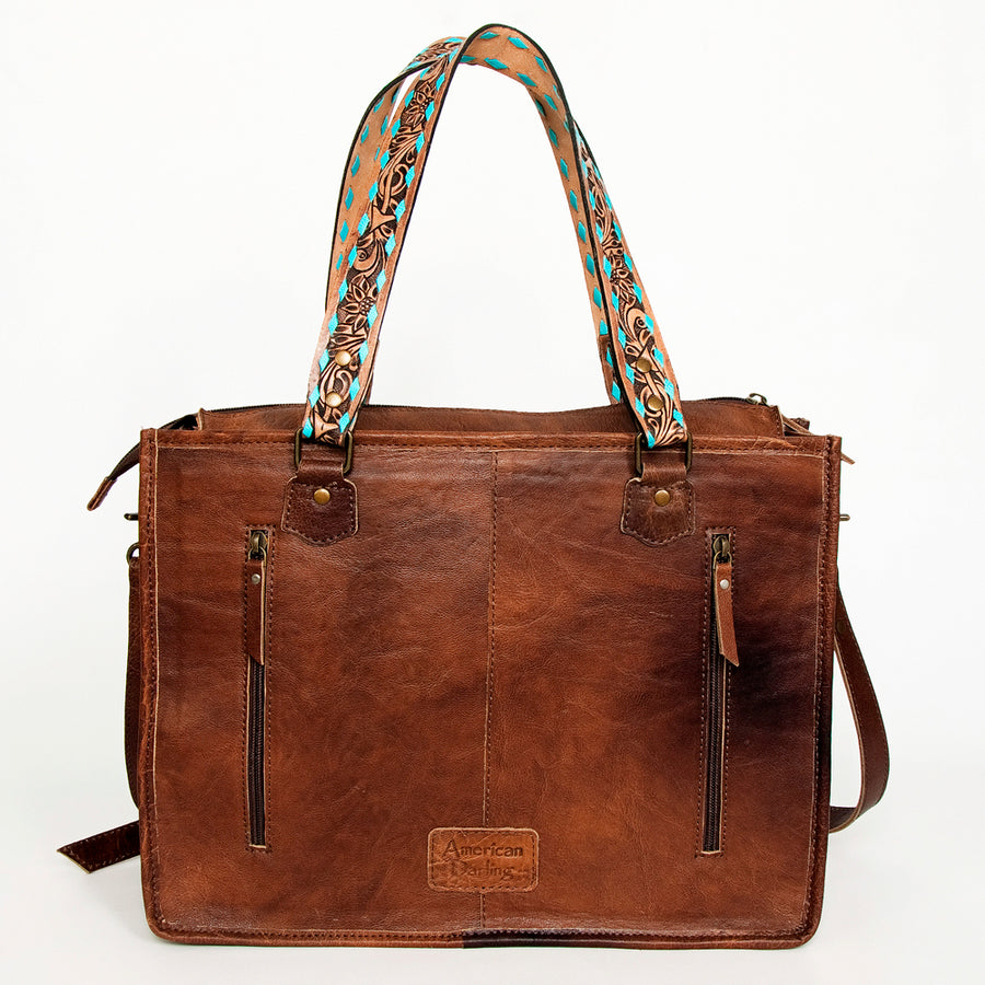 American Darling Women's Tote Bag Western Saddle Blanket Genuine Leather Handbag and Ladies Purse