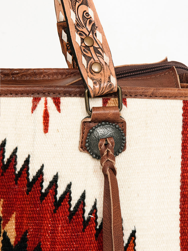 American Darling Women's Tote Bag Western Saddle Blanket Genuine Leather Handbag and Ladies Purse