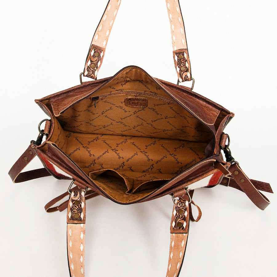 American Darling Women's Tote Bag Western Saddle Blanket Genuine Leather Handbag and Ladies Purse