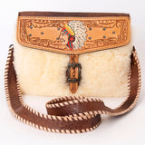 American Darling ADBG1037 Small Crossbody Hand Tooled Hair-On Genuine Leather Women Bag Western Handbag Purse