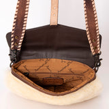 American Darling ADBG1037 Small Crossbody Hand Tooled Hair-On Genuine Leather Women Bag Western Handbag Purse