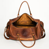 American Darling Duffel Hand Tooled Genuine Leather Western Women Bag | Handbag Duffle Weekend Travel Bags for