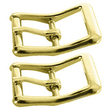 1/2" Hilason Die Cast Center Bar Roller Buckle Brass Plt. Set Of 2 – by Hilason – Cowboy and equestrian accessories