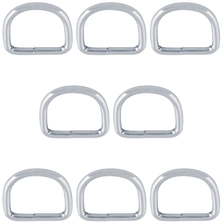 Hilason 3/4" 3.5 mm Welded Wire Dee Ring Nickel Plated Set of 8 - Uhorse