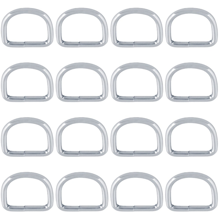 Hilason 3/4" 3.5 mm Welded Wire Dee Ring Nickel Plated Set of 16 - Uhorse