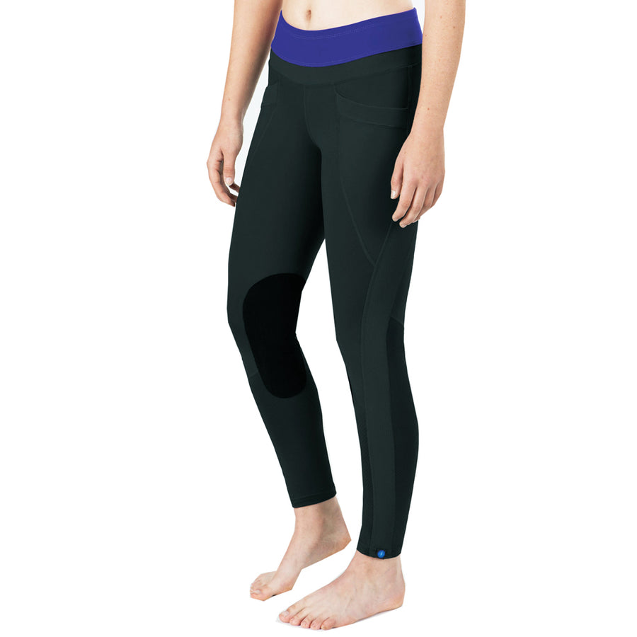 Small Irideon Lightweight Compressive Fabric Kids Synergy Tights Black Azurite - Uhorse
