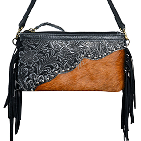 American Darling Cross Body Hand Tooled Hair On-Genuine Leather W. by Hilason – Cowboy and equestrian accessories
