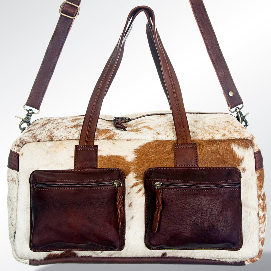 American Darling Tote Bag, Western Genuine Leather Hair-On Cowhide Handcrafted Purse with YKK Zipper, 16in Wide