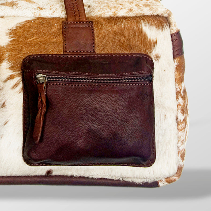 American Darling Tote Bag, Western Genuine Leather Hair-On Cowhide Handcrafted Purse with YKK Zipper, 16in Wide