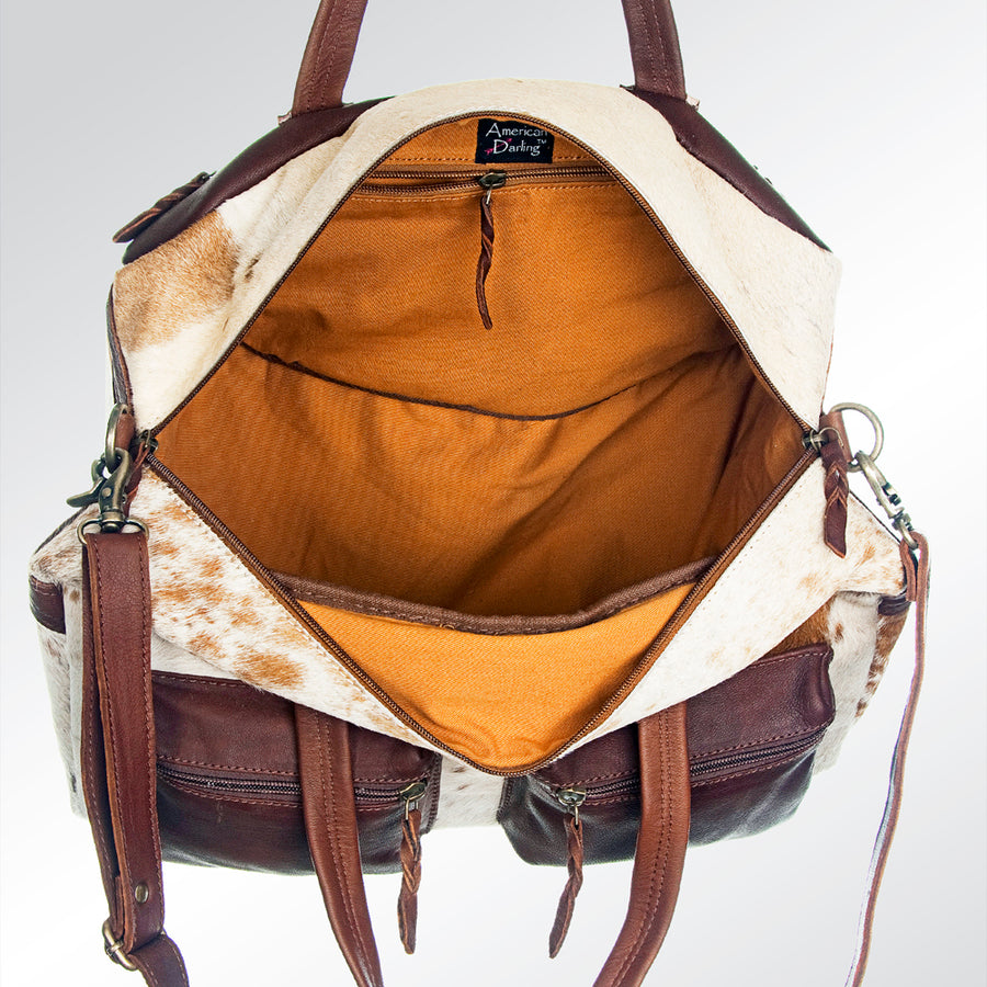 American Darling Tote Bag, Western Genuine Leather Hair-On Cowhide Handcrafted Purse with YKK Zipper, 16in Wide