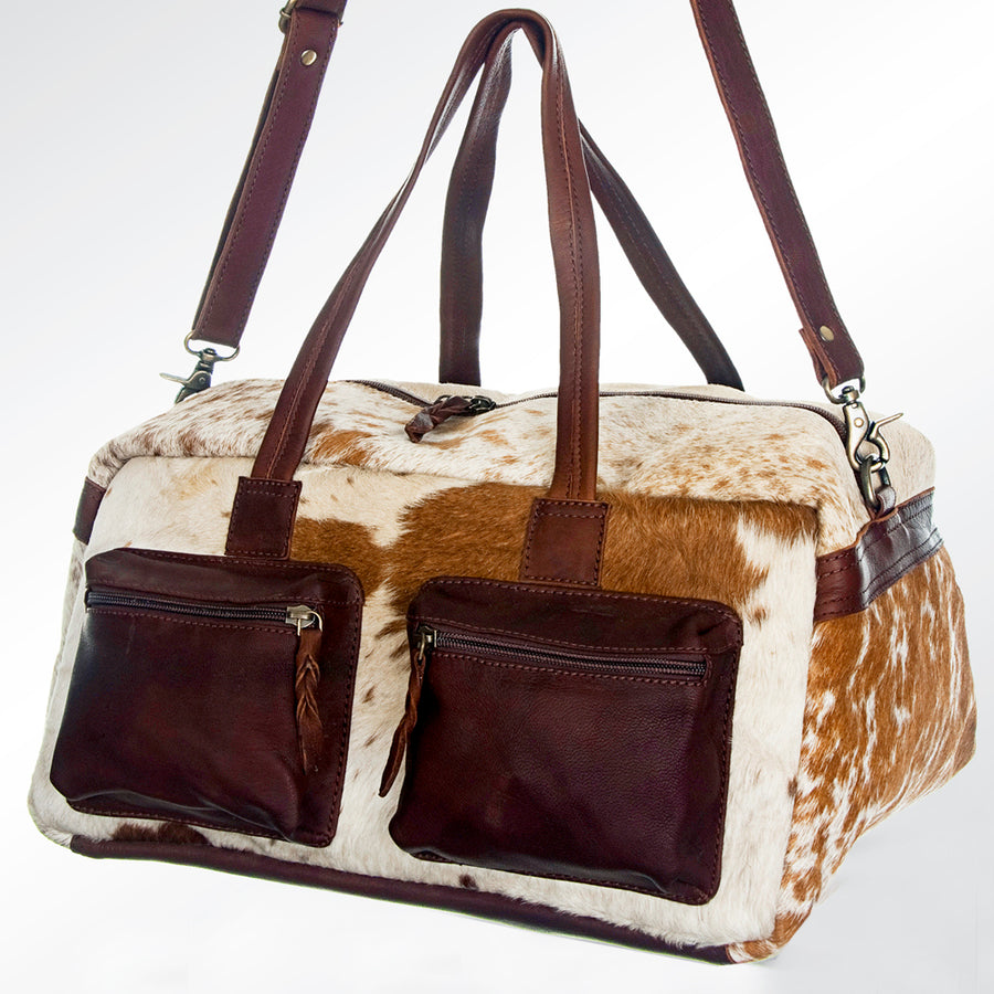 American Darling Western Leather Tote Bag - Handcrafted Hair-On Cowhide Shoulder Bag - Uhorse