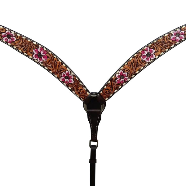 HILASON W. H. Floral Concho Headstall Breast Collar American Leather by Hilason – Cowboy and equestrian accessories